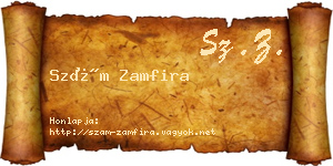 Szám Zamfira névjegykártya